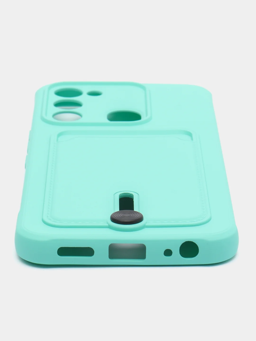 Бирюзовый чехол Tecno Spark 8C Spark Go 2022, Техно Спарк 8С Го, с карманом для карт