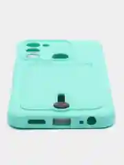 Бирюзовый чехол Tecno Spark 8C Spark Go 2022, Техно Спарк 8С Го, с карманом для карт
