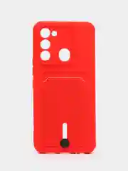 Красный чехол Tecno Spark 8C Spark Go 2022, Техно Спарк 8С Го, с карманом для карт