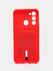 Красный чехол Tecno Spark 8C Spark Go 2022, Техно Спарк 8С Го, с карманом для карт