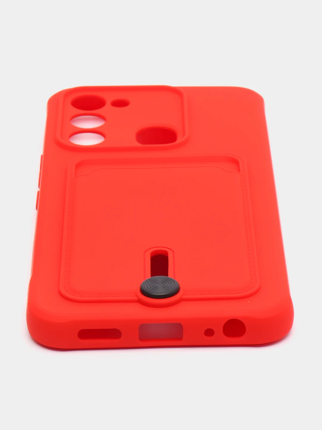 Красный чехол Tecno Spark 8C Spark Go 2022, Техно Спарк 8С Го, с карманом для карт