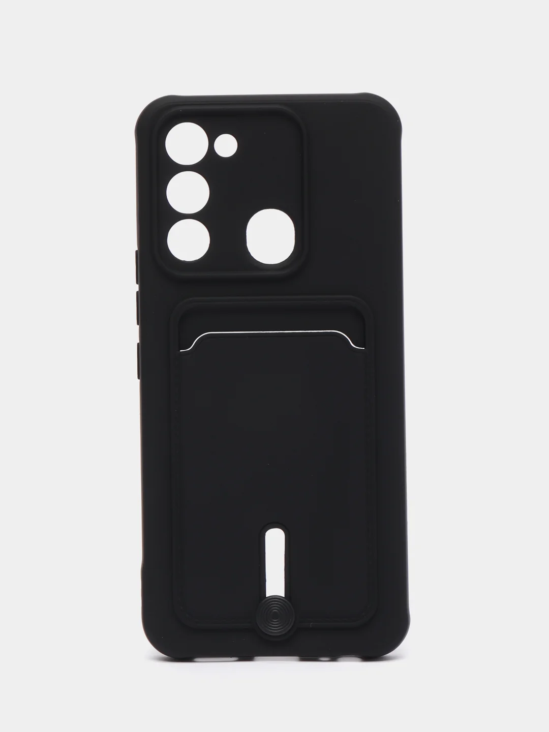 Черный чехол Tecno Spark 8C Spark Go 2022, Техно Спарк 8С Го, с карманом для карт