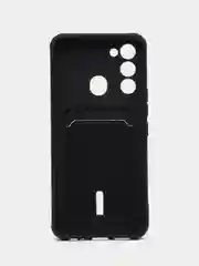 Черный чехол Tecno Spark 8C Spark Go 2022, Техно Спарк 8С Го, с карманом для карт