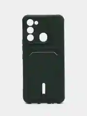 Зеленый чехол Tecno Spark 8C Spark Go 2022, Техно Спарк 8С Го, с карманом для карт