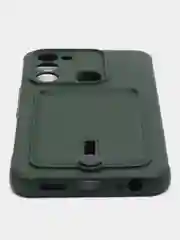 Зеленый чехол Tecno Spark 8C Spark Go 2022, Техно Спарк 8С Го, с карманом для карт
