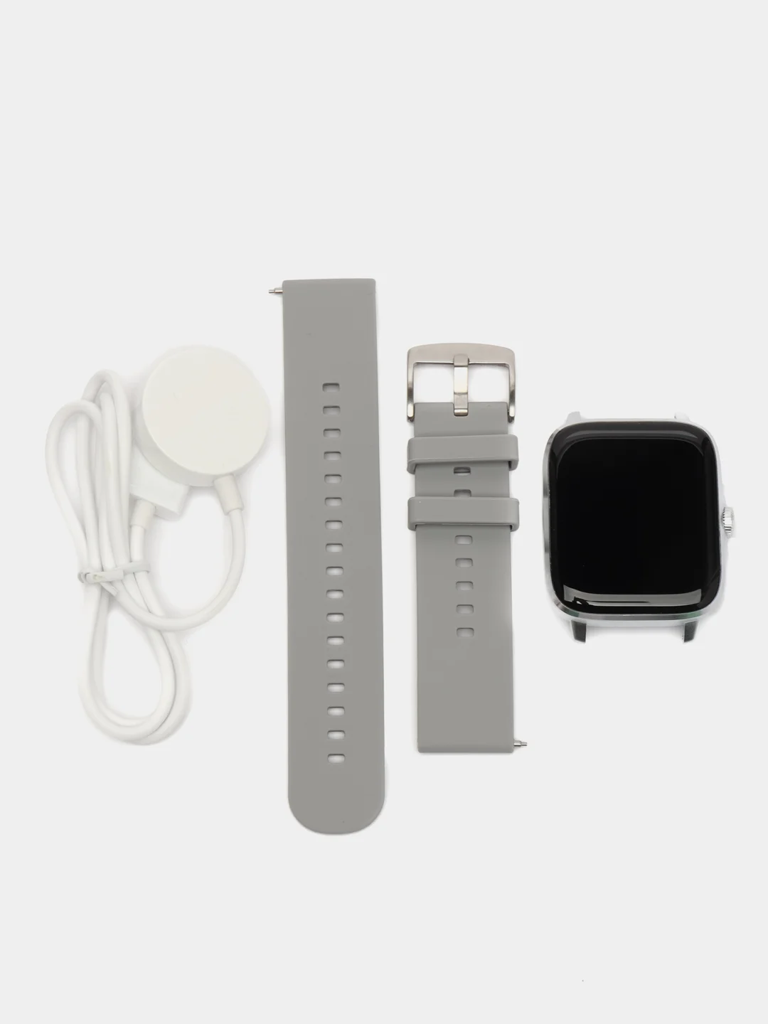 Серый умные смарт часы Smart Watch DT 102, 44 мм, с поддержкой звонков и беспроводной зарядкой