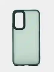 Зеленый чехол матовый для Samsung Galaxy A54, пластиковый, полупрозрачный, с глянцевой рамкой