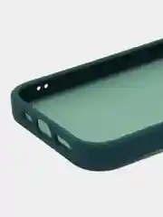 Зеленый чехол матовый на iPhone 11, 14, 14 Pro, 14 Pro Max, 15 Pro, полупрозрачный, с глянцевой рамкой