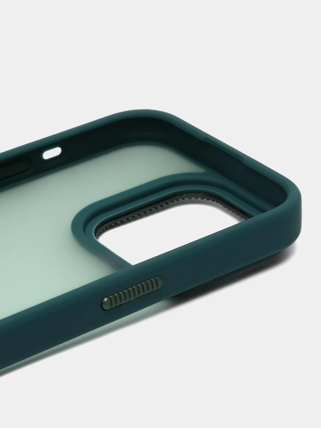 Зеленый чехол матовый на iPhone 11, 14, 14 Pro, 14 Pro Max, 15 Pro, полупрозрачный, с глянцевой рамкой