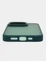Зеленый чехол матовый на iPhone 11, 14, 14 Pro, 14 Pro Max, 15 Pro, полупрозрачный, с глянцевой рамкой