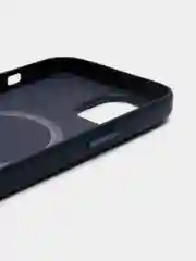 Синий чехол MagSafe для iPhone 15 Pro Max Plus кожаный ROSCO из экокожи с защитой камер магнитом