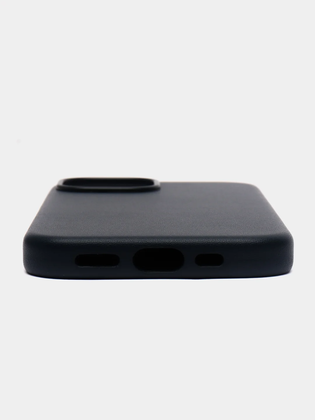 Синий чехол MagSafe для iPhone 15 Pro Max Plus кожаный ROSCO из экокожи с защитой камер магнитом