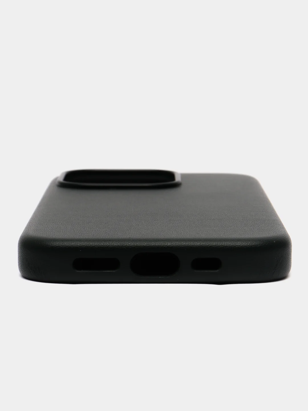 Тёмно-зелёный чехол MagSafe для iPhone 15 Pro Max Plus кожаный ROSCO из экокожи с защитой камер магнитом