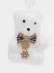 Белый новогодние мишки и зайчики с бантиками, подвесные, 2 шт, украшение на елку