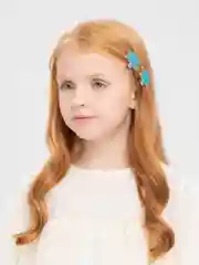 Синий бантики на зажиме "Снежинки"