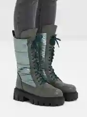Зеленый женские зимние ботинки,с мехом