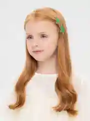 Желтый бантики на зажиме "Снежинки"