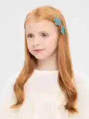 Лазурный бантики на зажиме "Снежинки"
