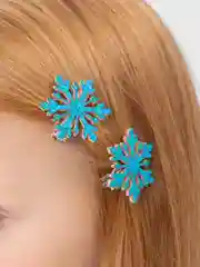Лазурный бантики на зажиме "Снежинки"
