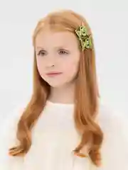 Зеленый заколки на зажиме