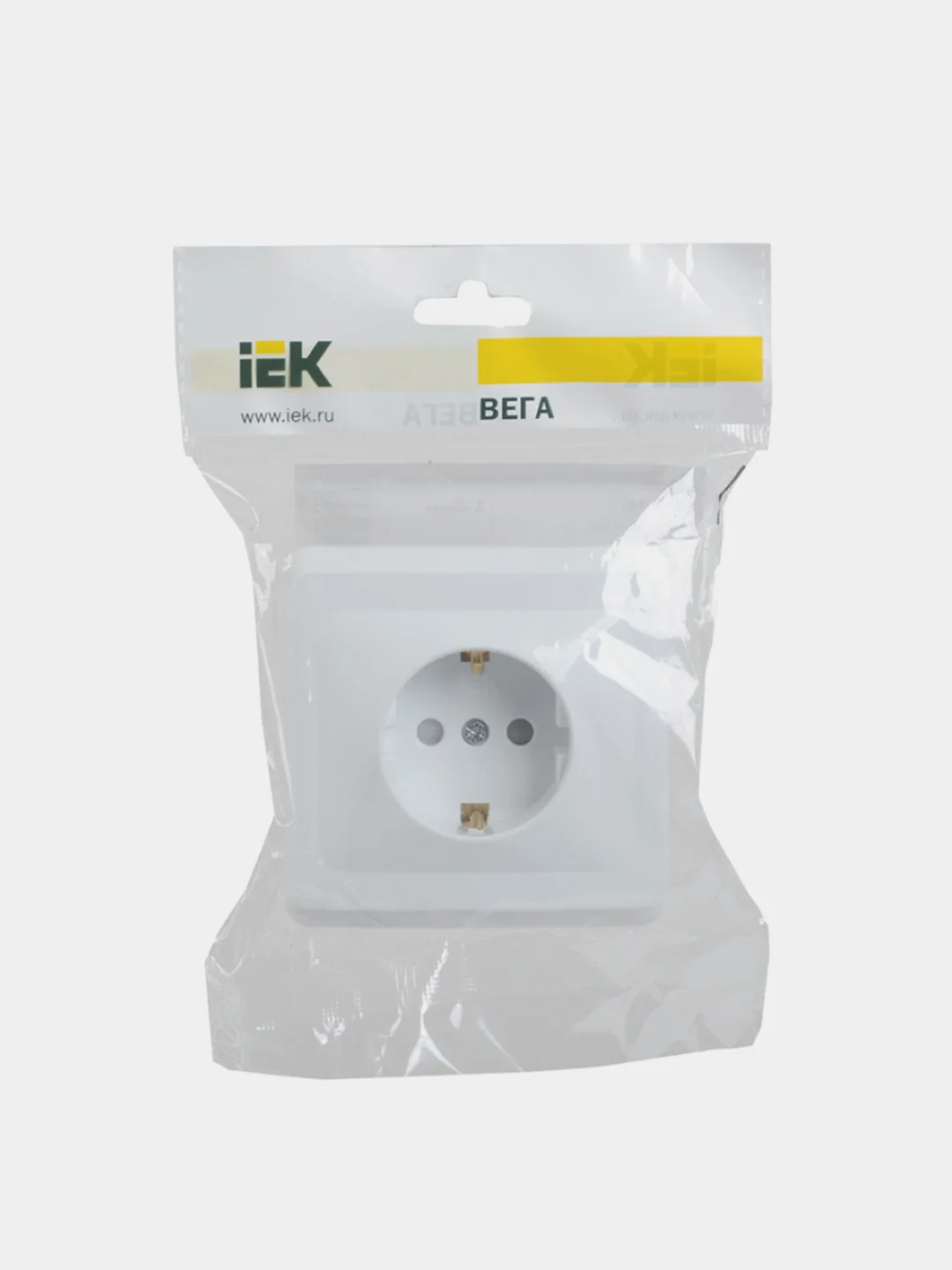Розетка IEK Вега РСш10-3-ВБ, 1СП, с/з, с/шт, 16А, IP20, в сборе