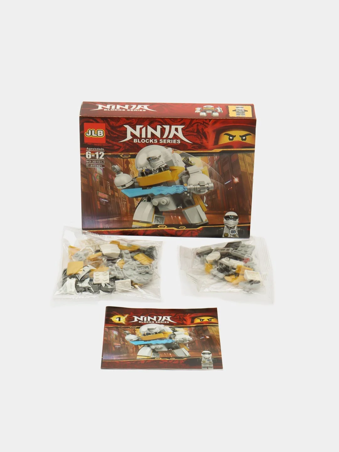 Белый конструктор блочный "Герои Ниндзяго" (Ninjago Heroes), 4 вида героев, для мальчиков