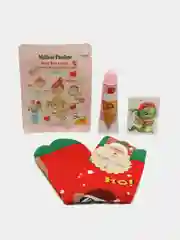 Зеленый подарочный набор косметики с новогодними носками,бьюти бокс,подарок на новый год