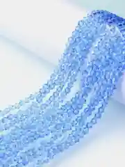 Бежевый меланж бусины биконусы для рукоделия, стеклянные, граненые