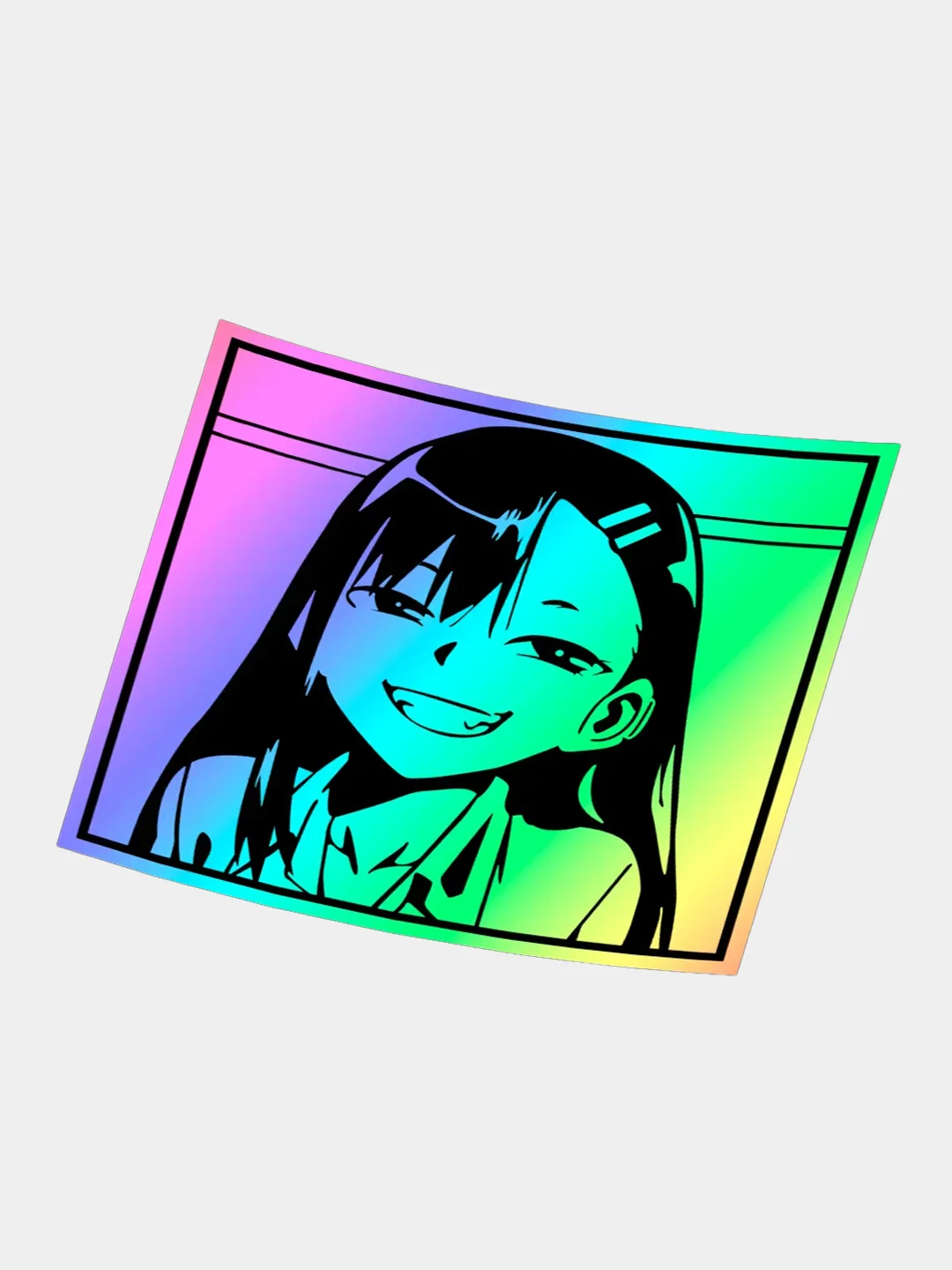 Ледяной nagatoro sun "Хаясе Нагаторо"- JDM sticker голографическая наклейка на авто без фона