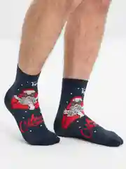 Серый меланж носки мужские, новогодние