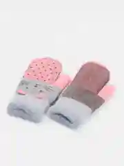 Пастельно-коралловый варежки для детей 3-7 лет, варежки зимние, утеплённые, варежки унисекс