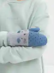 Серый варежки для детей 3-7 лет, варежки зимние, утеплённые, варежки унисекс