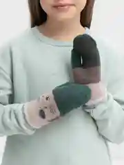 Зеленый варежки для детей 3-7 лет, варежки зимние, утеплённые, варежки унисекс