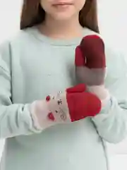 Бордовый варежки для детей 3-7 лет, варежки зимние, утеплённые, варежки унисекс