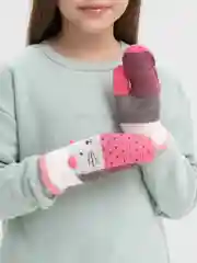 Розовый варежки для детей 3-7 лет, варежки зимние, утеплённые, варежки унисекс