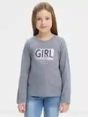 Серый металлик футболка для девочки с длинным рукавом, 7-10 лет