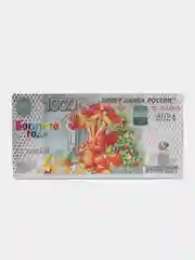Красный магнит новогодний с драконом, в виде денежной купюры, 2024