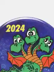 Коричневый магнит новогодний с драконом, символ года 2024