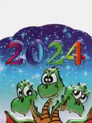 Лазурный магнит новогодний с драконом, символ года 2024
