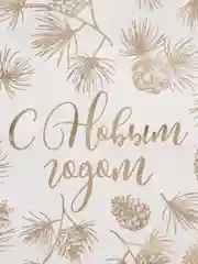 Светло-синий пакет подарочный "С новым годом", 21 дизайн