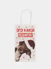 Светло-жёлтый пакет подарочный "С новым годом", 21 дизайн