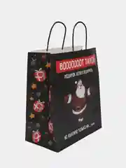 Тёмно-зелёный пакет подарочный "С новым годом", 21 дизайн