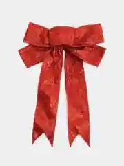 Золотой новогоднее елочное украшение "Бант", 2 штуки