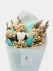Светло-синий букет сухоцветы, 35 см