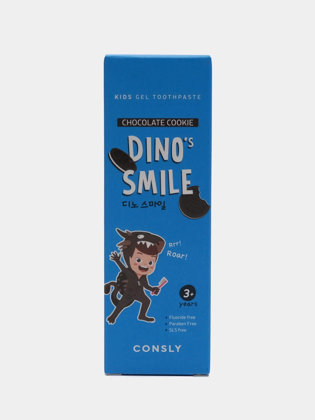 Синий детская гелевая зубная паста c ксилитом DINOs SMILE Kids Gel Toothpaste CONSLY, 60 г