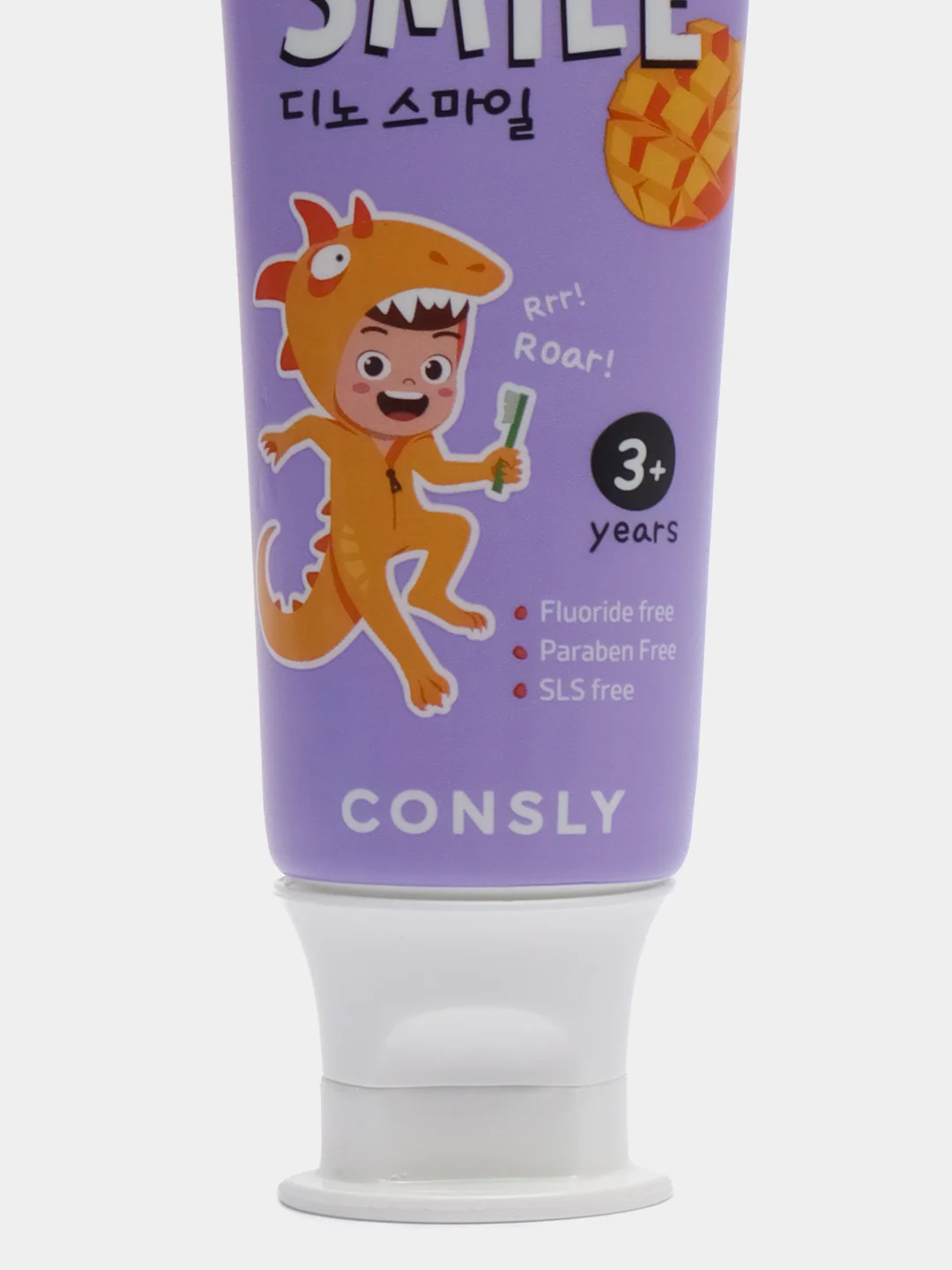 Фиолетовый детская гелевая зубная паста c ксилитом DINOs SMILE Kids Gel Toothpaste CONSLY, 60 г