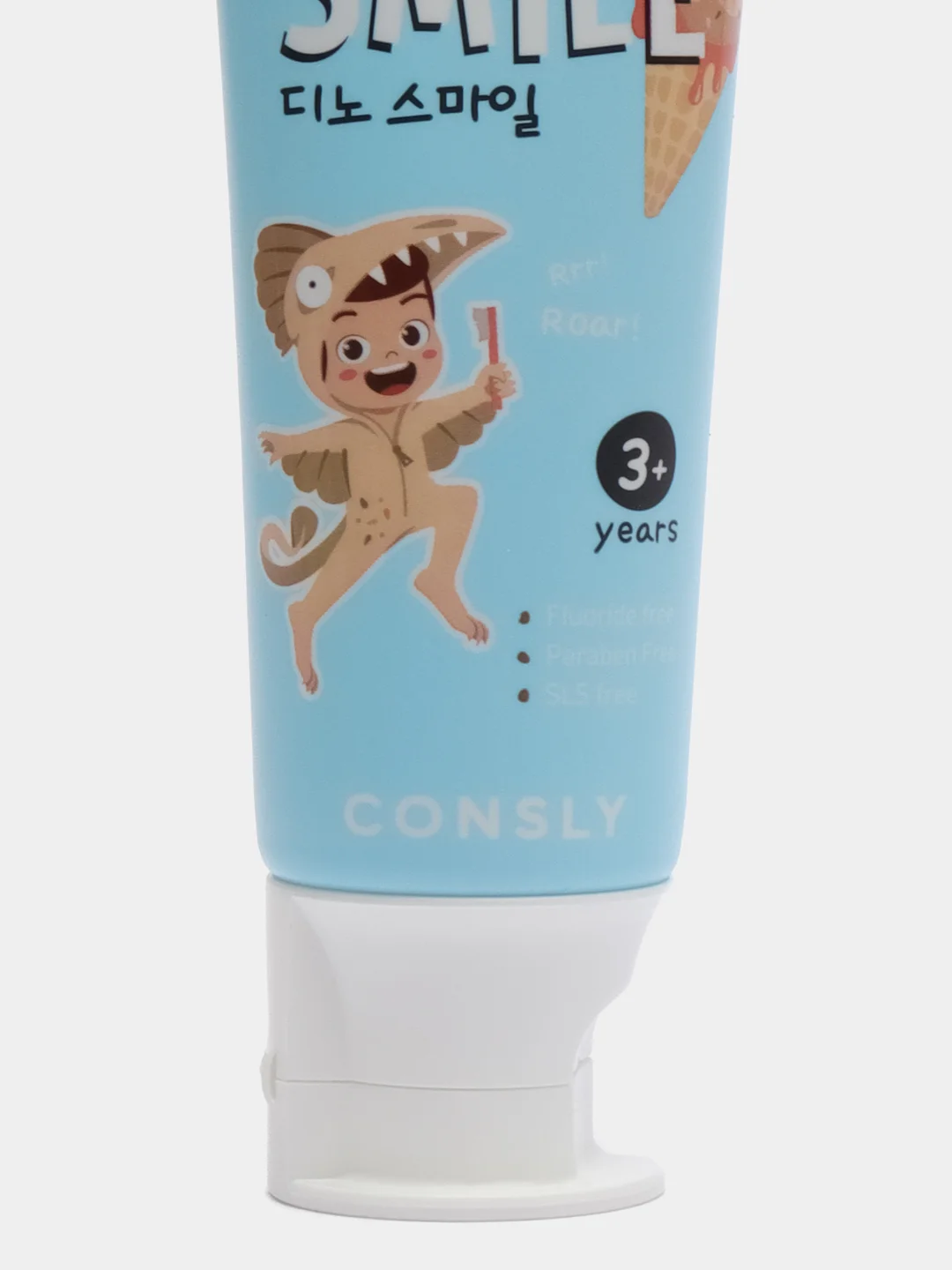 Голубой детская гелевая зубная паста c ксилитом DINOs SMILE Kids Gel Toothpaste CONSLY, 60 г