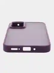 Пурпурный чехол матовый для Samsung Galaxy A54, пластиковый, полупрозрачный, с глянцевой рамкой