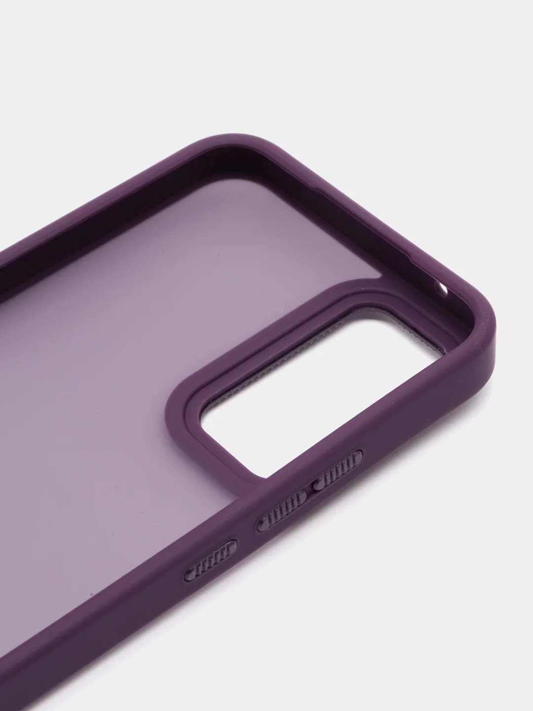 Пурпурный чехол матовый для Samsung Galaxy A54, пластиковый, полупрозрачный, с глянцевой рамкой