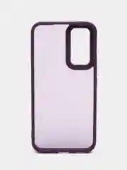 Пурпурный чехол матовый для Samsung Galaxy A54, пластиковый, полупрозрачный, с глянцевой рамкой